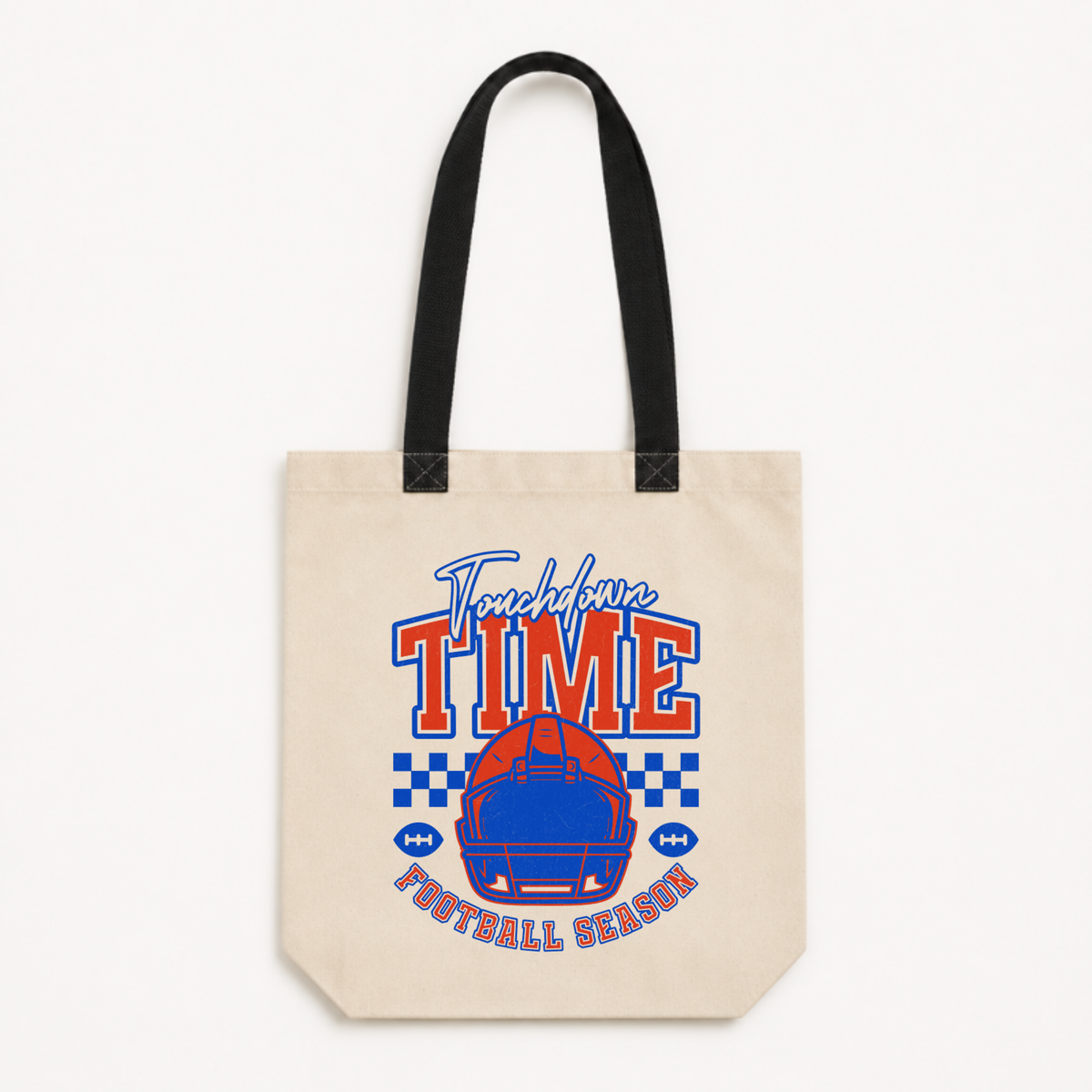 Personalized Touchdown Time Canvas Tote Bag