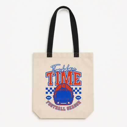 Personalized Touchdown Time Canvas Tote Bag