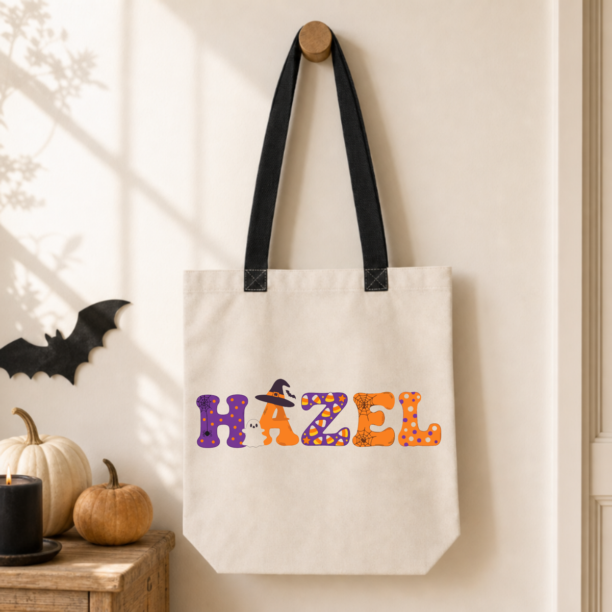 Personalized Halloween Name Tote | Jillian Ray