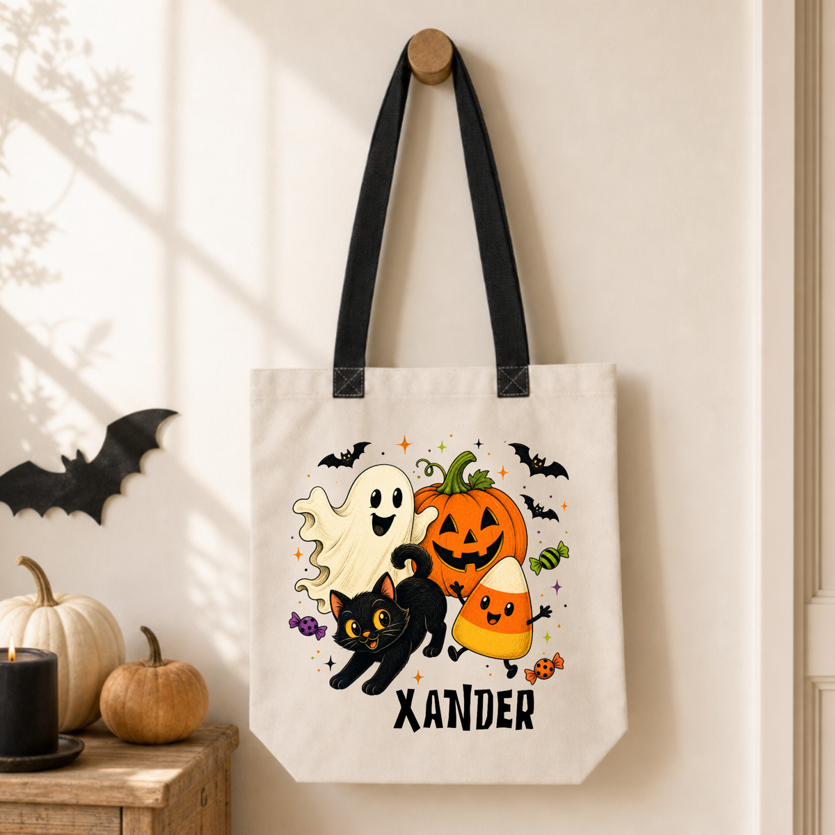 Personalized Halloween Crew Canvas Tote Bag