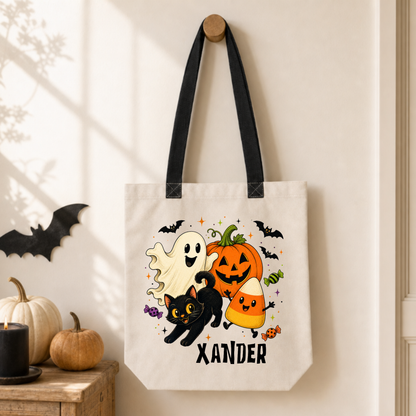 Personalized Halloween Crew Canvas Tote Bag
