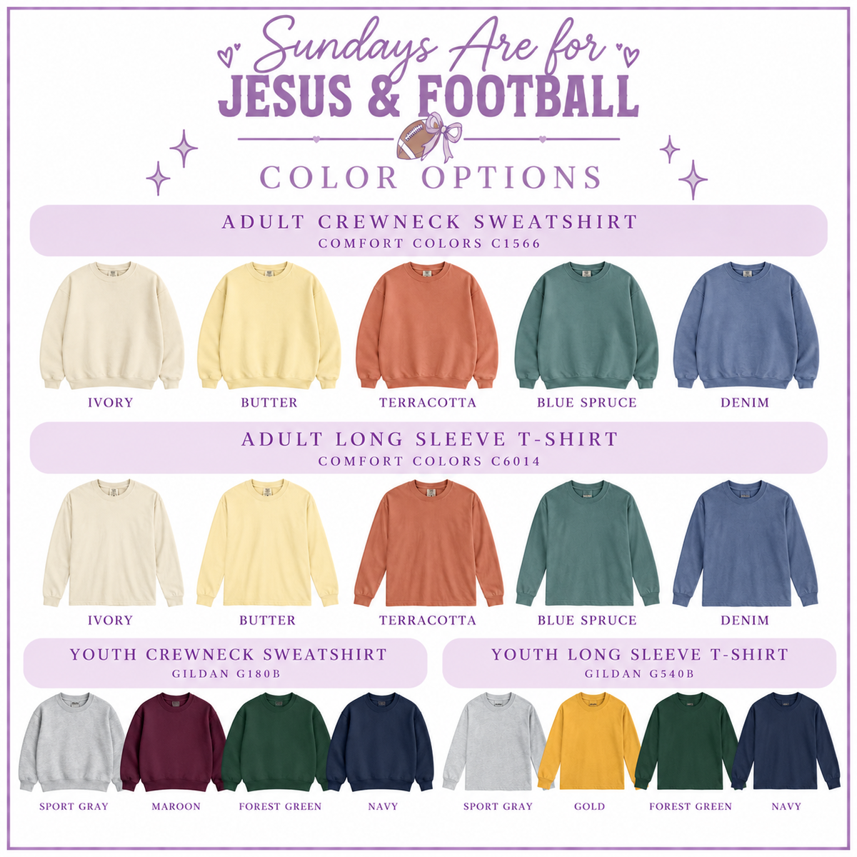Sundays Are for Jesus & Football | Adult & Youth Fall Apparel