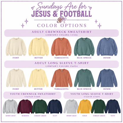 Sundays Are for Jesus & Football | Adult & Youth Fall Apparel