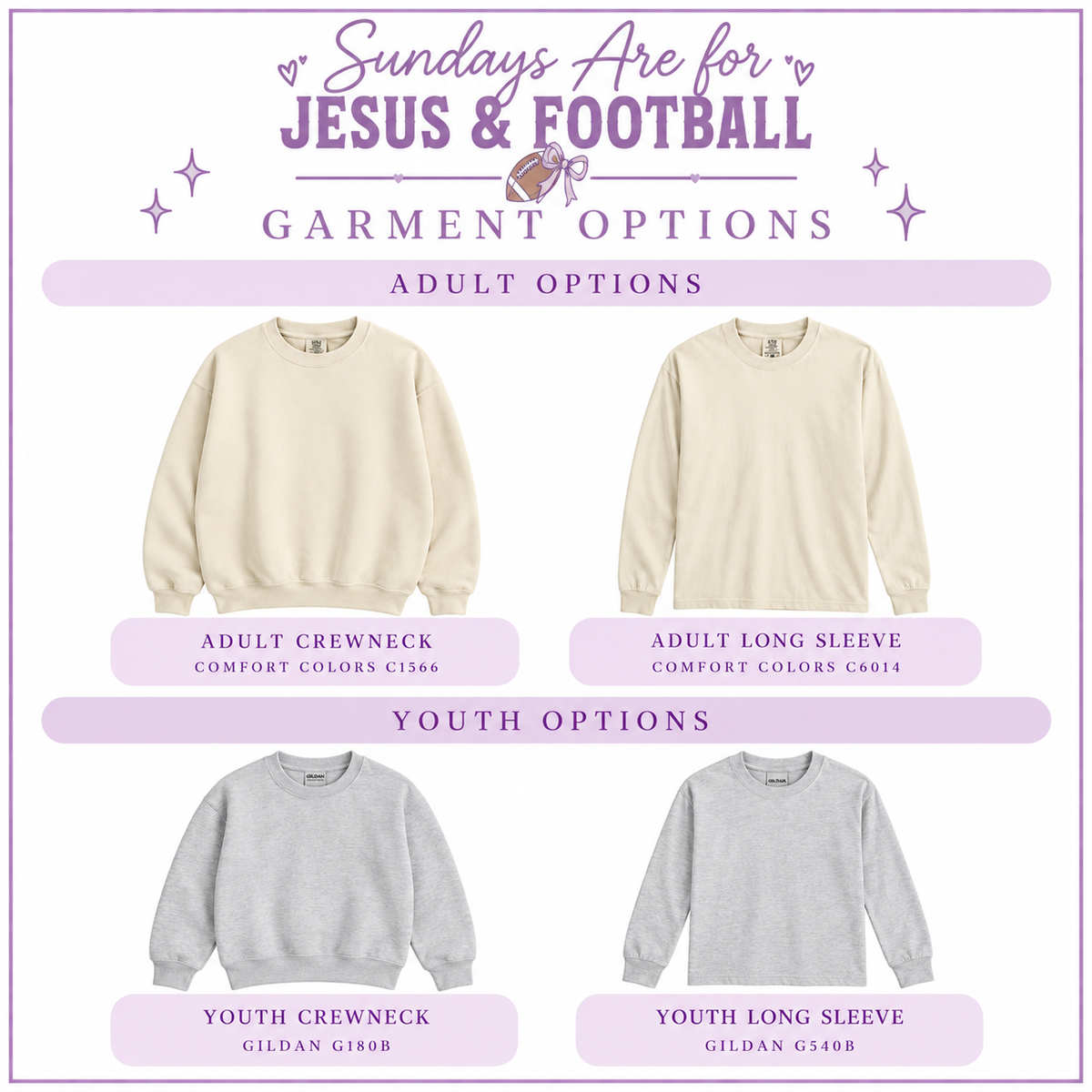 Sundays Are for Jesus & Football | Adult & Youth Fall Apparel